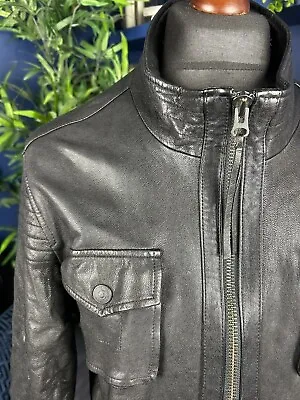 Buy True Religion 100% Goat Leather Jacket Coat - Mens Large - Biker Rock - Black • 149.99£
