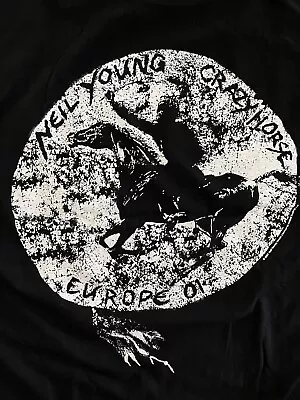 Buy Vintage Neil Young & Crazyhorse 2001 Europe Tour T-shirt - Size L, Black **nice* • 23.71£