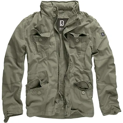 Buy Brandit Britannia Field Jacket Warm Hiking Coat Mens Vintage Cotton Parka Olive • 86.95£