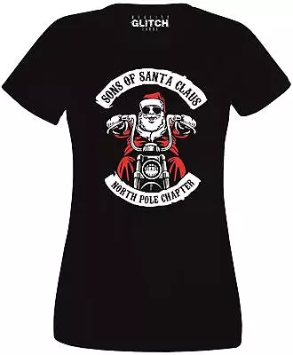 Buy Sons Of Santa Claus Women's T-Shirt Motorbike Gang Christmas Elf Gift Anarchy • 12.99£
