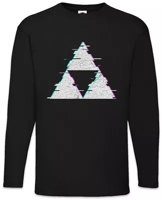 Buy Triforce Glitch Men Long Sleeve T-Shirt Symbol Logo Zelda The Power Hyrule • 27.54£