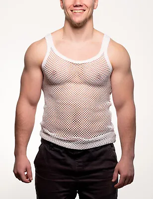 Buy String Vest, Men's Slim Fit Mesh Vest, Fishnet Tank Top Made From  100% Cotton • 6.99£