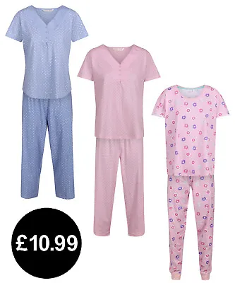 Buy Ladies Pyjamas Nightwear Cotton Pj Sets Womens Uk Sizes 8-24 Sleep Wear Bnwt • 10.99£