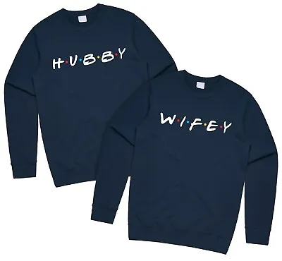Buy Hubby Wifey Friends Matching Jumper Set Sweatshirt Top Wedding Gift His And Hers • 23.99£