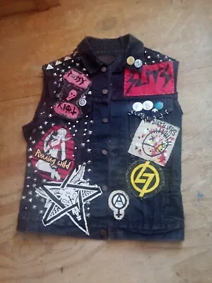 Buy Women's Hand Made Punk Rock Vest RIOT GIRL Large Bikini Kill Battle Vest • 193.03£