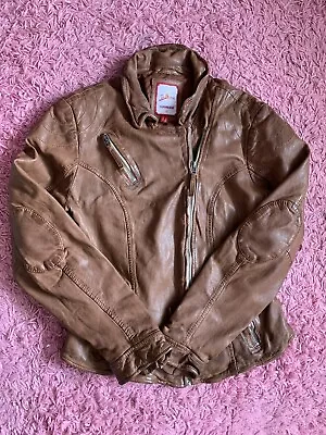 Buy Joe Browns Ladies Brown Leather Jacket - Small UK 14 - Never Worn! • 49.99£