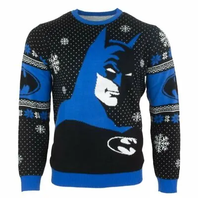 Buy Christmas Jumper Batman Blue Black UK: S / US: XS New Official Numskull • 32.99£