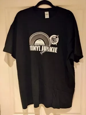 Buy 'Vinyl Collectors' Logo T Shirt - Gildan 'Heavy Cotton' Brand -Black- UK Size XL • 8£