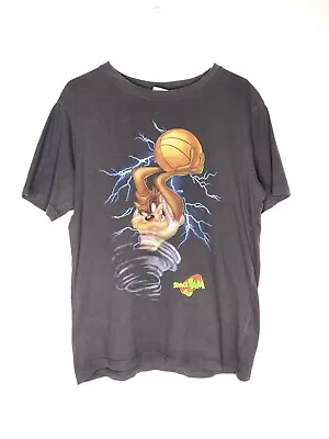 Buy Vintage Space Jam Crew Neck T-shirt Tasmanian Devil Looney Tunes Tee Size Small • 25.69£