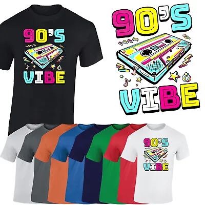 Buy 90s Music Mens T-Shirt Costume Fancy Dress Party Vintage Retro Vibes Gift Tshirt • 8.99£
