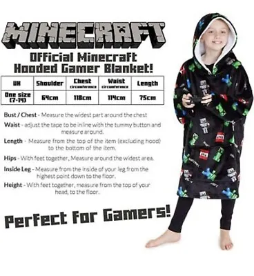Buy Minecraft Hoodie For Boys, Oversized Blanket Hoodie, Fleece For Kids (100% Uk) • 39.99£