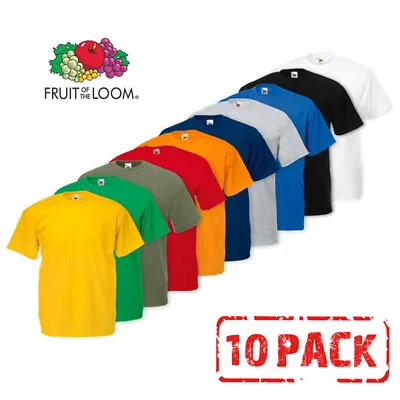 Buy 10 Pack Fruit Of The Loom T Shirts T Shirt Short Sleeve Cotton Plain Men/Women • 30.99£