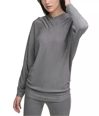 Buy DKNY Women's Draped Dolman Sleeve Hood Grey Size Small • 27.20£
