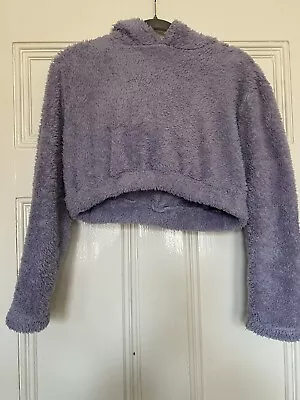 Buy Sweatshirt Sweater Hooded Hoodie Liliac Purple Teddy Fleece Size S UK 10 • 1£