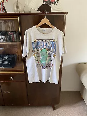 Buy Vintage Baseball 1992 World Series T- Shirt Large L Light Grey Made In USA • 50£