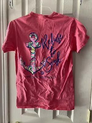 Buy Simply Southern Womens “refuse To Sink” Salmon Ss Cotton T Shirt Sz Small • 9.44£