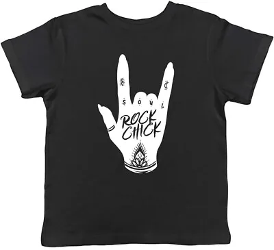 Buy Rock Chick Hand Sign Childrens Kids T-Shirt Boys Girls • 5.99£