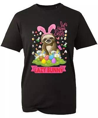 Buy Happy Easter Lazy Bunny T-Shirt, Funny Sloth Rabbit Egg Jesus Kids Unisex Top • 10.99£