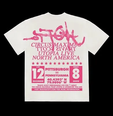 Buy 2023 Travis Scott Utopia Circus Maximus Tour Shirt Large Concert Pittsburgh PA • 96.20£