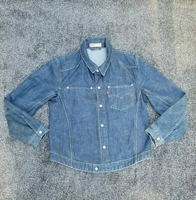 Buy Levis Denim Trucker Jacket Men Medium Blue Cotton Red Tab Mid Length Snap Button • 29.99£