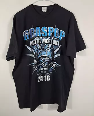 Buy 2016 Gras Pop Metal Meeting Black Sabbath Iron Maiden Megadeth T Shirt Size XL • 19.99£