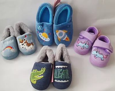 Buy Boys Girls Winter Slippers Kids Toddler Warm Plush Home Alligator Unicorn Rocket • 7.98£