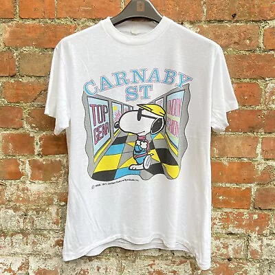 Buy 70’s Snoopy Peanuts T Shirt Large Carnaby Street London Single Stitch Vintage • 119.99£