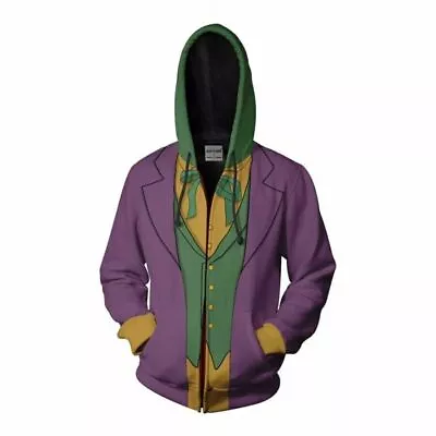 Buy The Joker Hoodie Jacket Casual Sweatshirt Cosplay Costume Hooded Coat Role Play • 31.50£