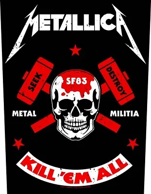 Buy Metallica Metal Militia Kill Em All Jacket Back Patch Official Band Merch  • 12.48£