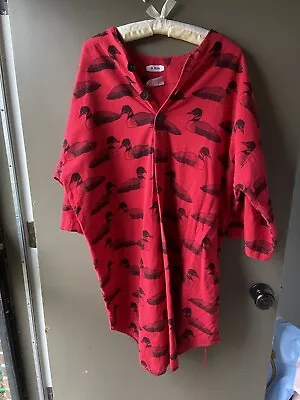 Buy Vintage Michigan Rag Co. Sleepwear Nightgown Pajamas Sleep Shirt Red Ducks L/XL • 28.41£
