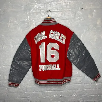 Buy Vintage 00's Coral Gables American Football #16 Varsity Jacket Rennoc Button XL • 49.93£