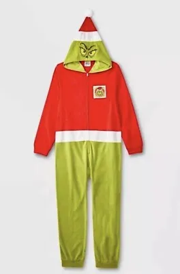 Buy 4/5 Dr Seuss The Grinch One Piece Pajamas Union Suit Boy Girl Christmas Costume • 23.59£