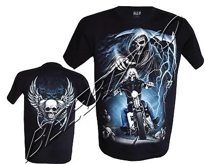 Buy The Grim Reaper Biker Ghost Rider Glow In The Dark T- Shirt M - XXL • 9.99£