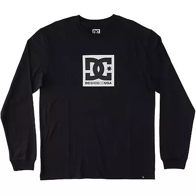 Buy DC Shoes Mens Square Star Long Sleeve Crew Neck Cotton T-Shirt Top Tee - Black • 32.95£