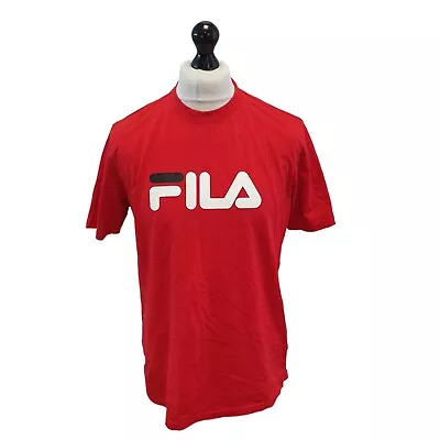 Buy Fila T-Shirt Red Round Neck T-Shirt UK Men's L EU 54 • 14.99£