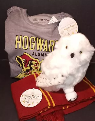 Buy Harry Potter Lot NEW With Tags! Scarf, Tshirt Youth 18/Adult S & Hedwig!  • 21.18£