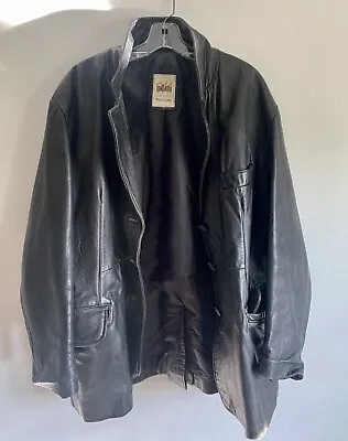 Buy Vintage Millano Unisex Black Leather Long Sleeves Jacket Outerwear  Size:l-xl • 25£