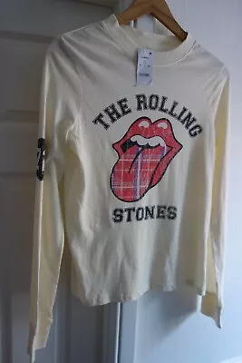 Buy New With Tag 'the Rolling Stones' Long Sleeve Distressed Printed T Shirt Size Xs • 2.95£