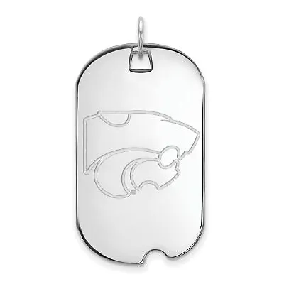 Buy Kansas State University Wildcats Mascot Logo Dog Tag Pendant In Sterling Silver • 64.25£