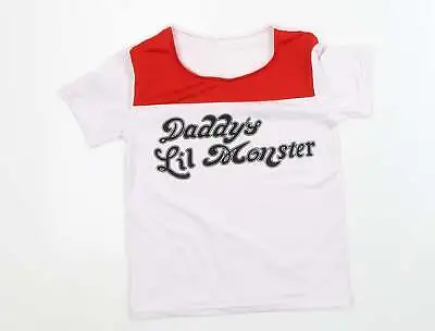 Buy Preworn Boys White Colourblock Polyester Basic T-Shirt Size XL Crew Neck - Daddy • 3.15£