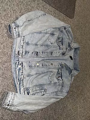 Buy Wild Fable Jeans Jacket Womens Medium Blue Light Wash Denim Distressed Pockets • 11.65£