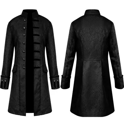 Buy UK Men Steampunk Gothic Jacket Coat Victorian Morning Men Steampunk Retro Jacket • 18.29£