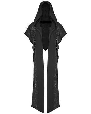Buy Punk Rave Mens Gothic Apocalyptic Grunge Shredded Hooded Scarf Cowl Top Black • 49.99£