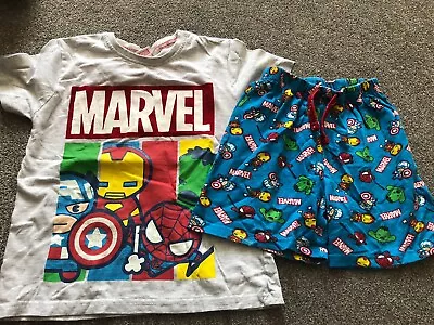 Buy Boys Marvel Short Pjs Pyjamas Age 6-7 Years Primark • 2.50£