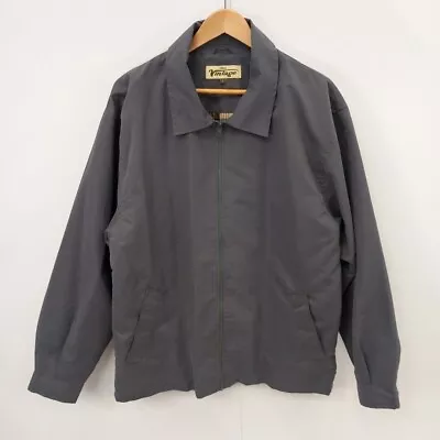 Buy Urban Vintage Large Jacket Lightweight Grey Full Zip Mens Collared Overshirt • 10£