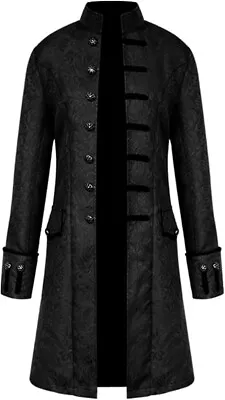 Buy Men Steampunk Vintage Jacket Retro Gothic Victorian Frock Coat Costume Size 2XL • 24.99£