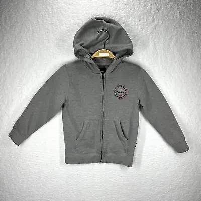 Buy Vans Hoodie Boys 5 Medium Gray Full Zip Hooded Sweatshirt Jacket Youth Kids • 7.95£