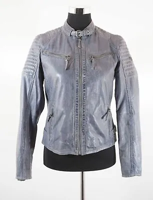 Buy Gipsy Ladies Leather Jacket Brandy M Blue Uni Biker Real Leather • 73.87£