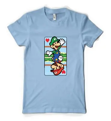 Buy  Gamer Mario Plumber Luigi Hearts Card Gaming Personalised Unisex Adults T Shirt • 14.49£