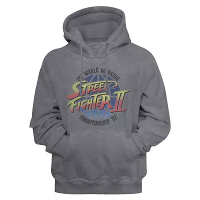 Buy Street Fighter 2 World Warrior Championship 92 Gun Metal Men's Pullover Hoodie • 59.45£